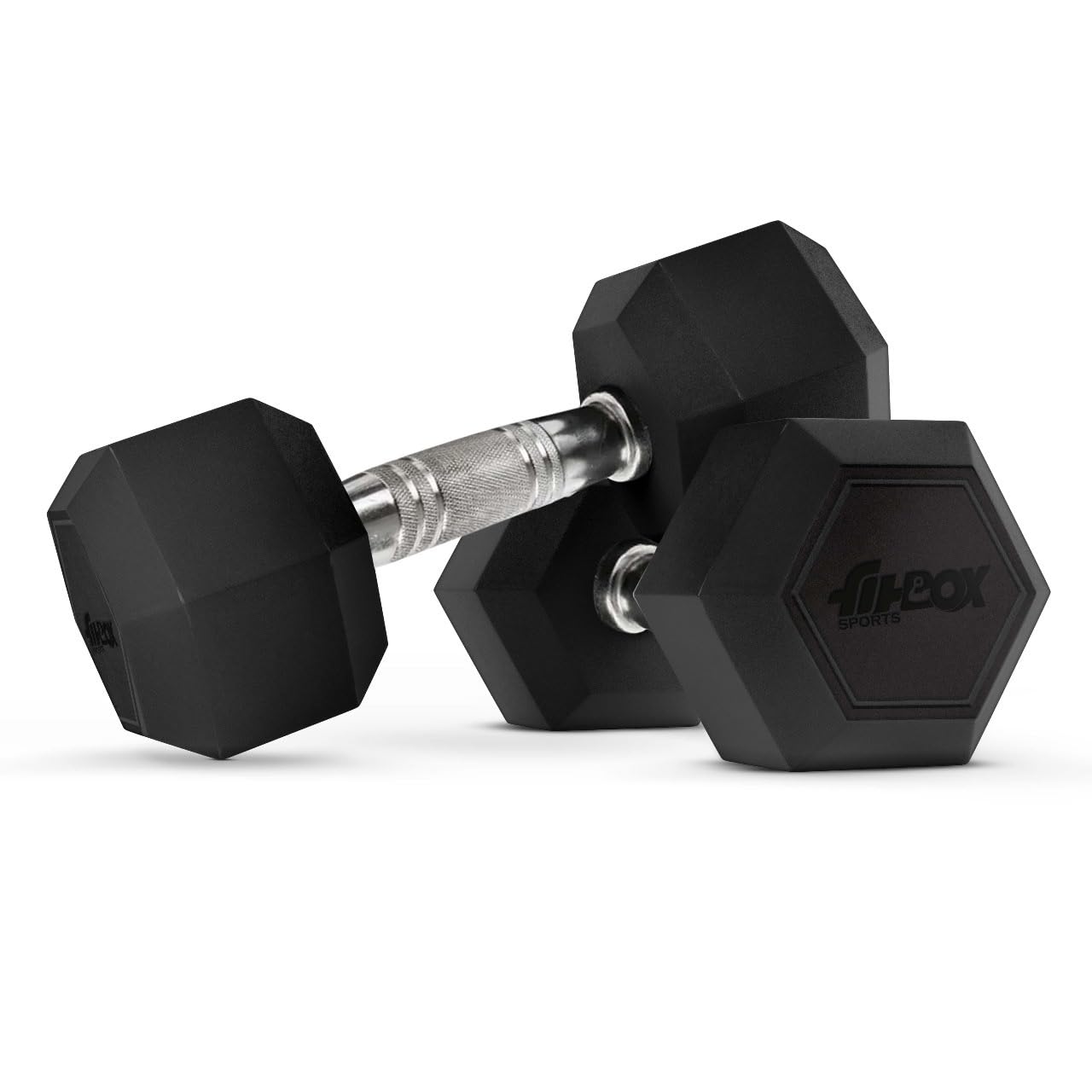 FitBox Sports Pro 20kg (10kg x 2) Hex Rubber Coated Dumbbells for Home Gym & Strength Training - Unisex