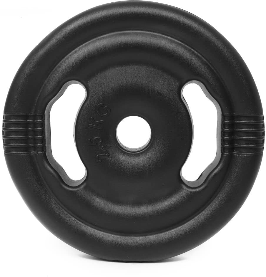 10kg Finger Gripped PVC Bouncer Plates (2.5kg x 4) Black Weight Plate (10 kg) - Image 3