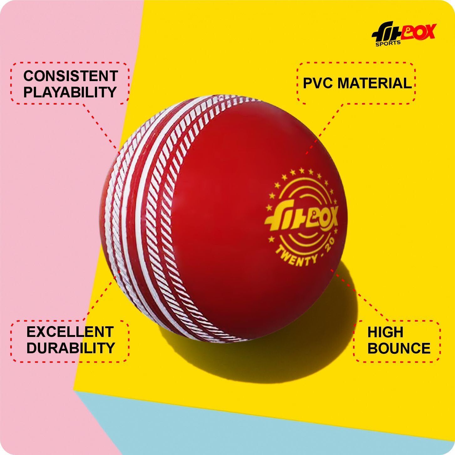Polyurethane (Pu), Blend Balls Professional Ball Cricket | for Indoor & Outdoor Cricket Rubber Ball (Standard, Pack of 2) - Image 4