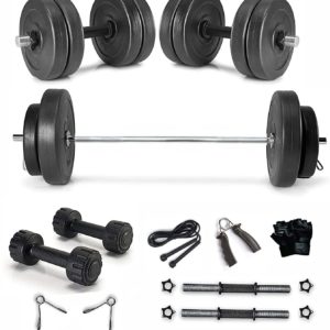 20 kg Gym Combo 8kg - 20kg with Barbell Rod, Dumbbells & Gym Accessories Home Gym Combo ()