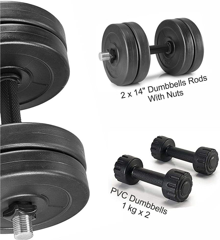 20 kg Gym Combo 8kg - 20kg with Barbell Rod, Dumbbells & Gym Accessories Home Gym Combo () - Image 3
