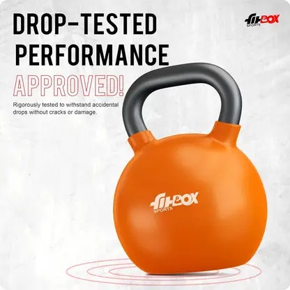 Premium Kettlebell Cast Iron Vinyl Coated Solid Kettlebell Red Kettlebell (5 kg) - Image 4