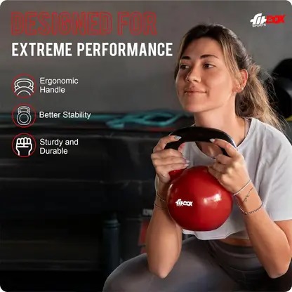 Premium Kettlebell Cast Iron Vinyl Coated Solid Kettlebell Red Kettlebell (5 kg) - Image 5