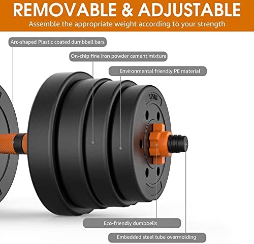 Intruder 20 Kg Adjustable PVC Dumbbells Weights With Dumbbells Rods For Home Gym & Strength Training, 10 Kg X 2 (Black) - Image 6