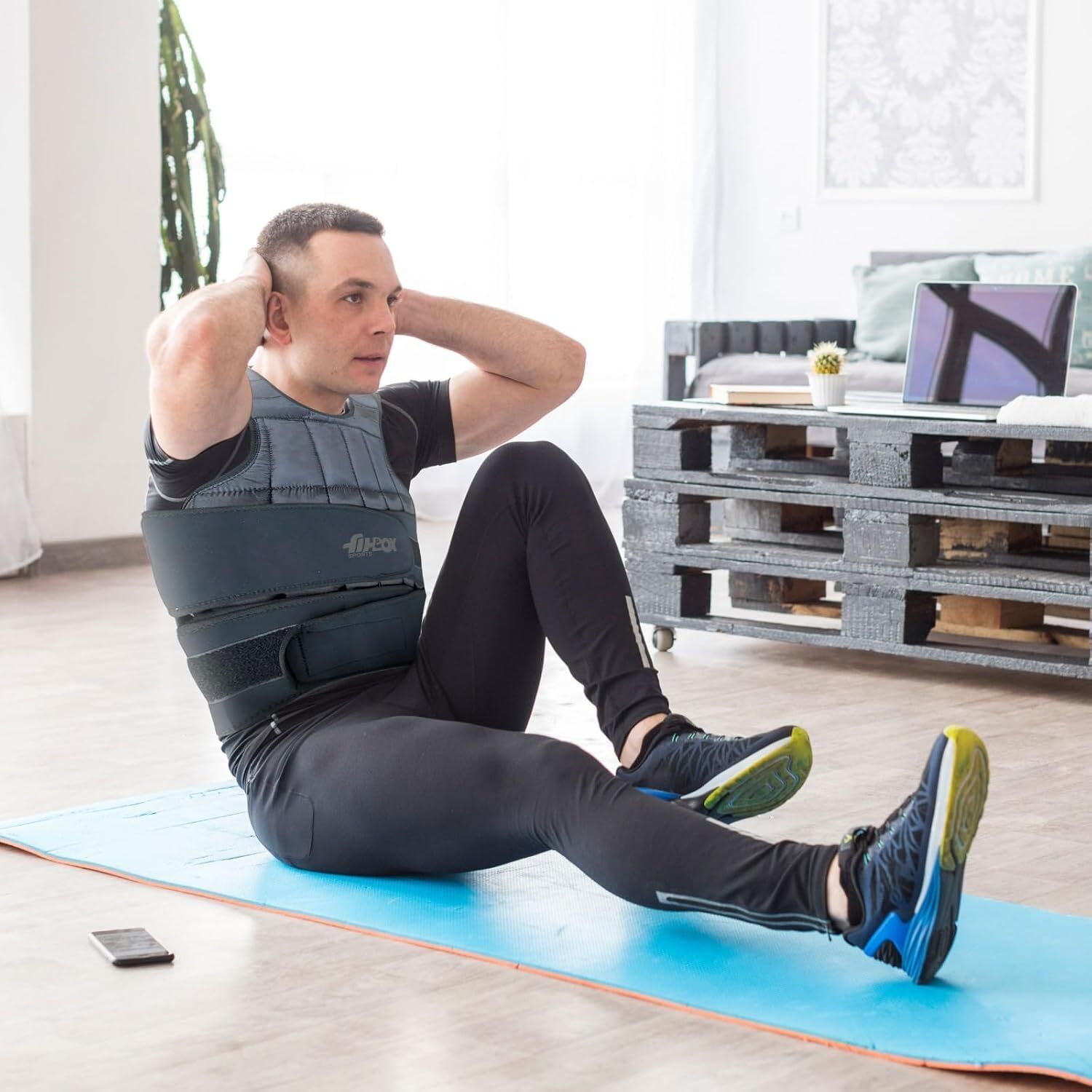 Adjustable Weighted Vest 10kg With Removable weight Black Weight Vest (10 kg) - Image 5