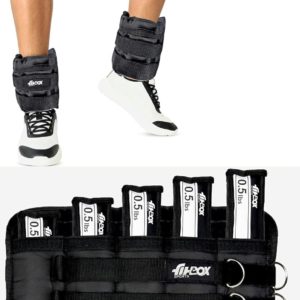 Ajdustable Ankle Weight 5Lbs - 2.25kg (1.13kg x 2) With Removable 5 Weight Bags Black Ankle Weight (2.25 kg)