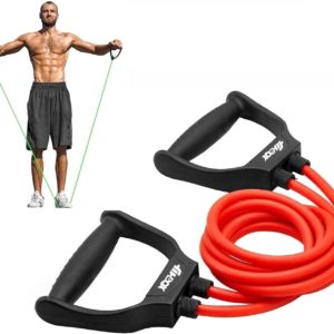 Double Toning Tube | Resistance Exercise Band with Comfortable Handles Resistance Tube (Black)