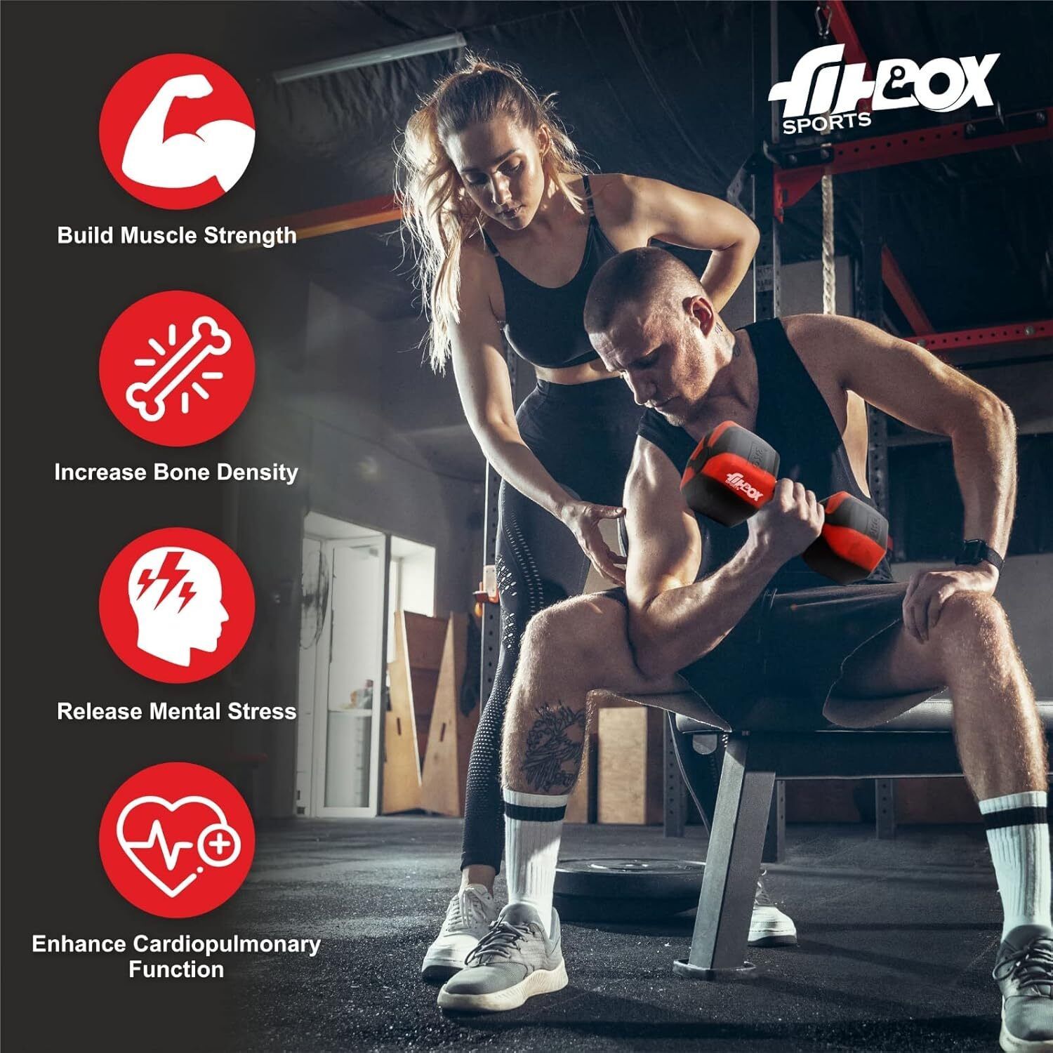 Exclusive Blend Dumbbells Anti Slip Anti Rolling Dumbbells Set Fixed Weight Dumbbell (6 kg) - Image 2