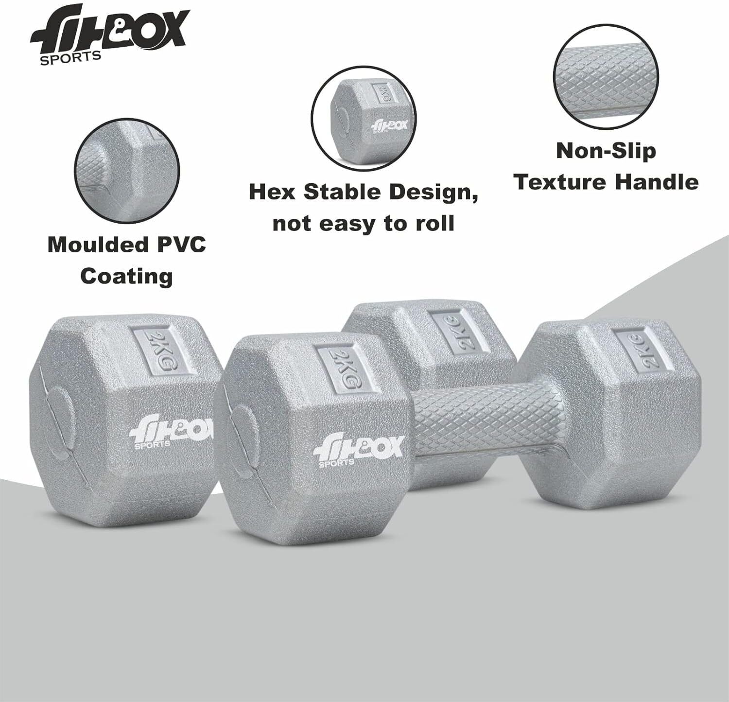 Exclusive Blend Dumbbells Anti Slip Anti Rolling Dumbbells Set Fixed Weight Dumbbell (10 kg) - Image 3