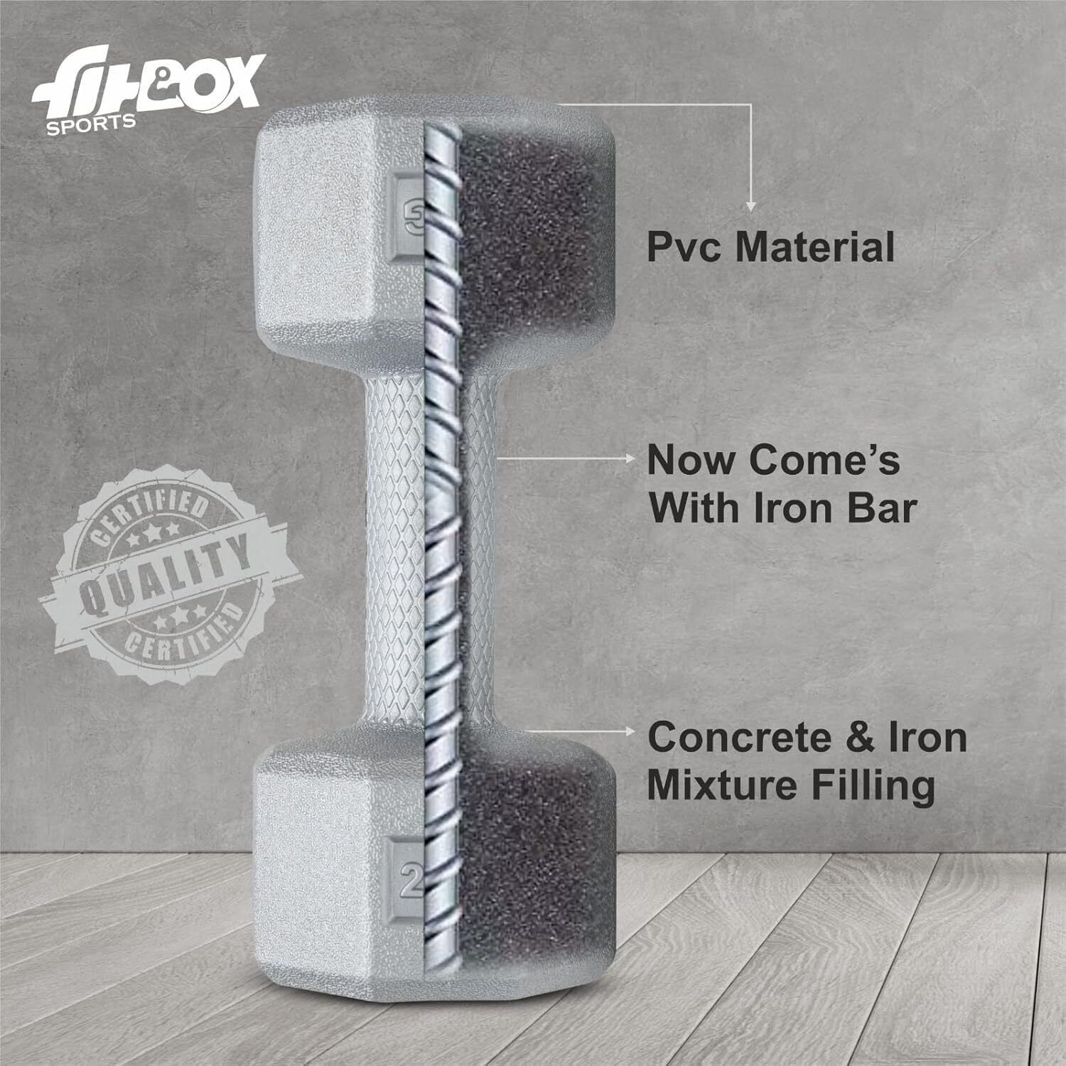 Exclusive Blend Dumbbells Anti Slip Anti Rolling Dumbbells Set Fixed Weight Dumbbell (10 kg) - Image 4