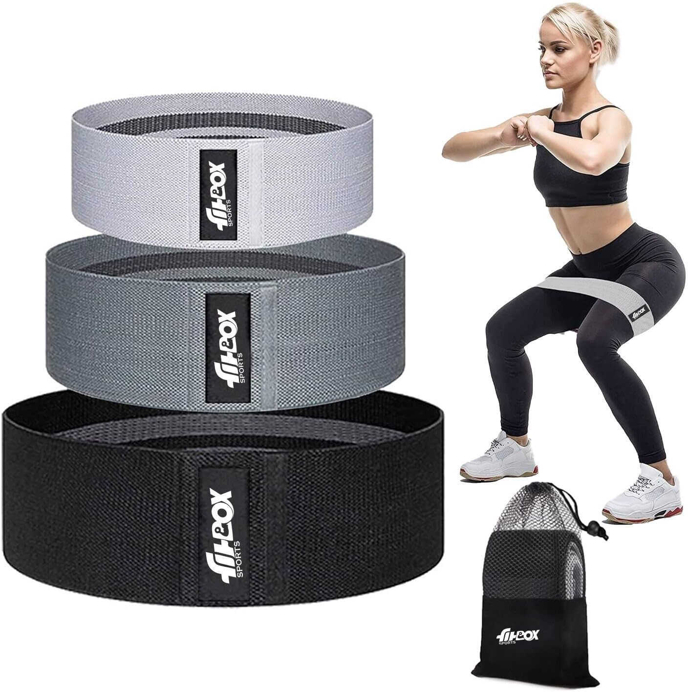 Fabric Resistance Band, Loop Hip Band for Women Resistance Tube (Multicolor)