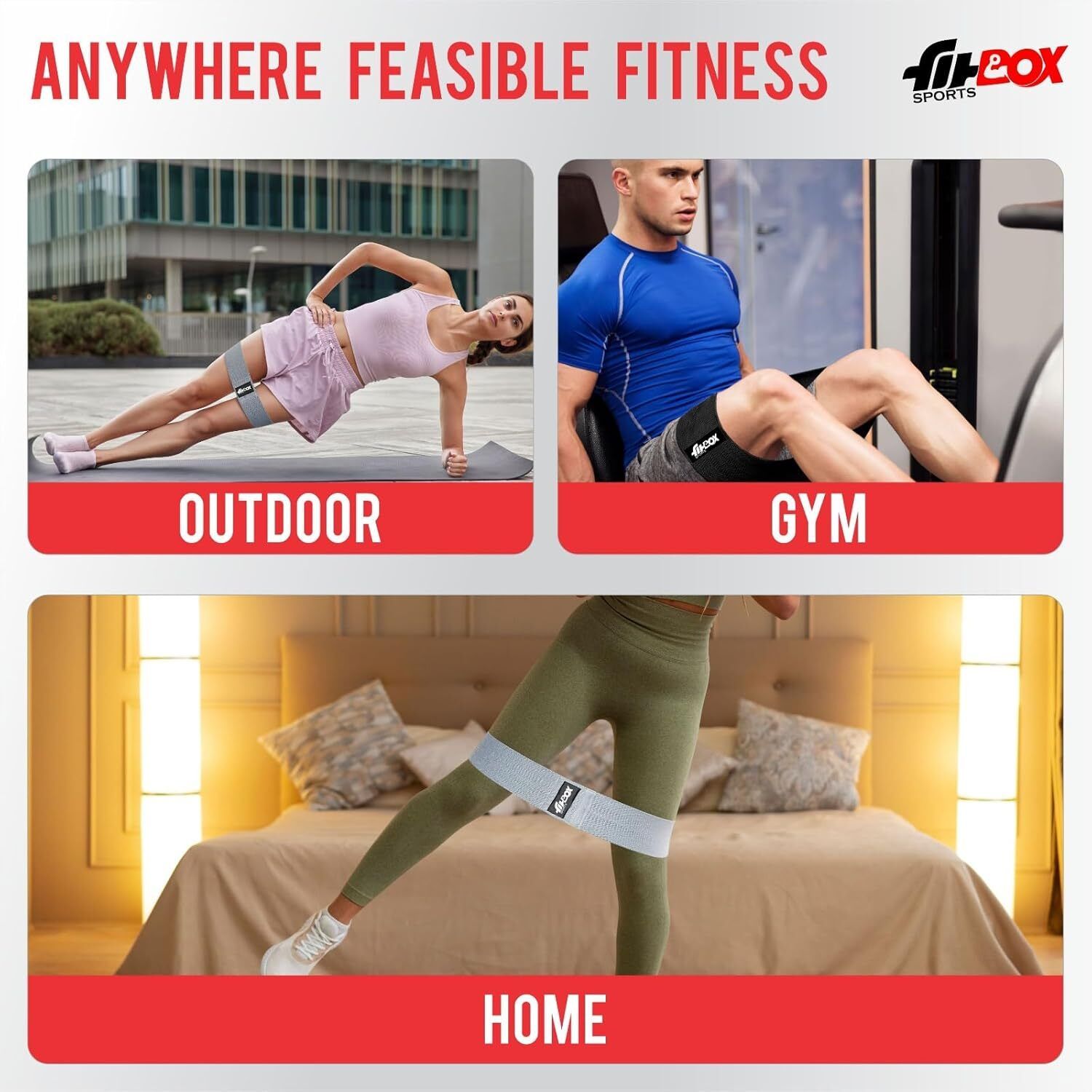 Fabric Resistance Band, Loop Hip Band for Women Resistance Tube (Multicolor) - Image 2