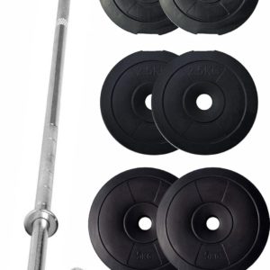 20 kg Home Gym Set With One Curl And One Pair Dumbbell Rods With Gym Accessories Home Gym Combo ()