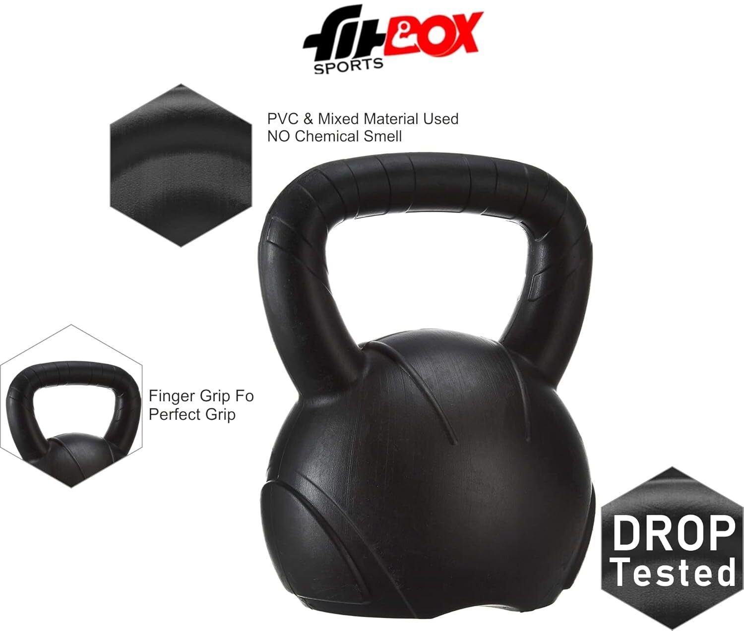Intruder 5 Kg Kettlebell Strength and Cardio Training Weights (Black) Black Kettlebell (5 kg) - Image 2