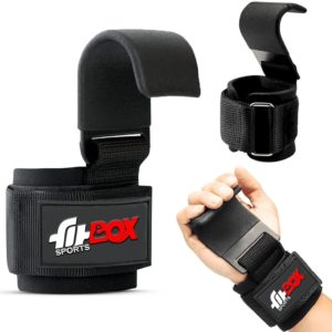 Weight Lifting Wrist Straps with Steel Hooks | Powerlifting, Wrist Supporter Wrist Support (Black)