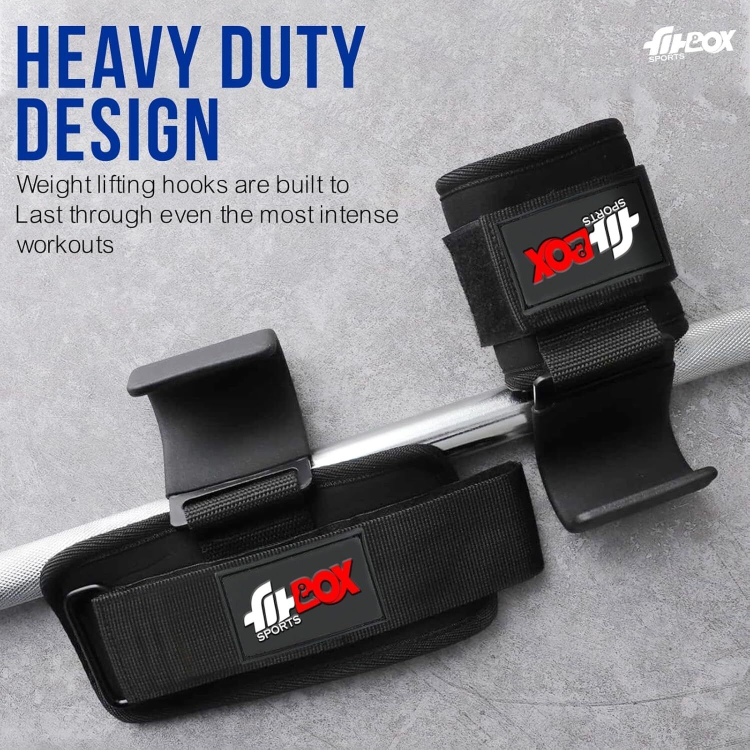 Weight Lifting Wrist Straps with Steel Hooks | Powerlifting, Wrist Supporter Wrist Support (Black) - Image 2