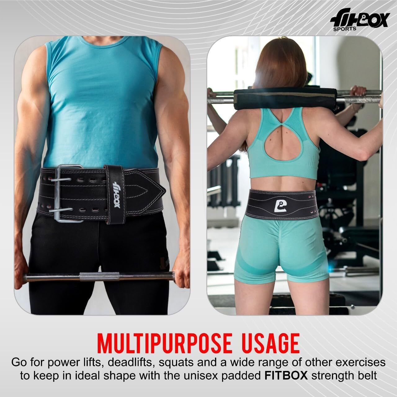 Weightlifting Belt – Leather Gym Belt for Heavy Lifting, Squats, Deadlifts Back / Lumbar Support (Black) - Image 5