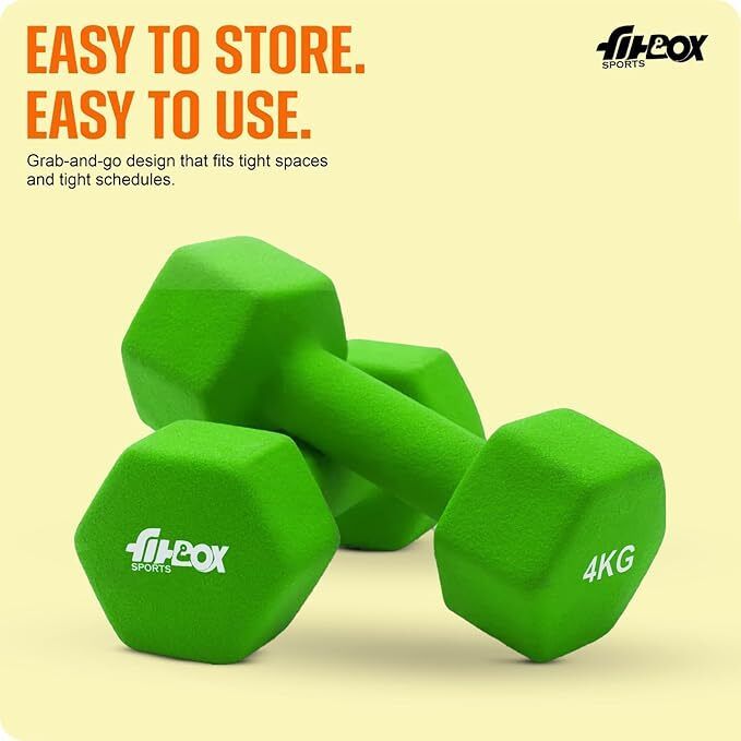 Neoprene Coated Cast Iron Dumbbells for Exercise & Fitness | Strength Training Fixed Weight Dumbbell (12 kg) - Image 3