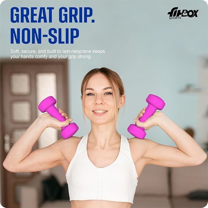 Neoprene Coated Cast Iron Dumbbells for Exercise & Fitness | Strength Training Fixed Weight Dumbbell (12 kg) - Image 5