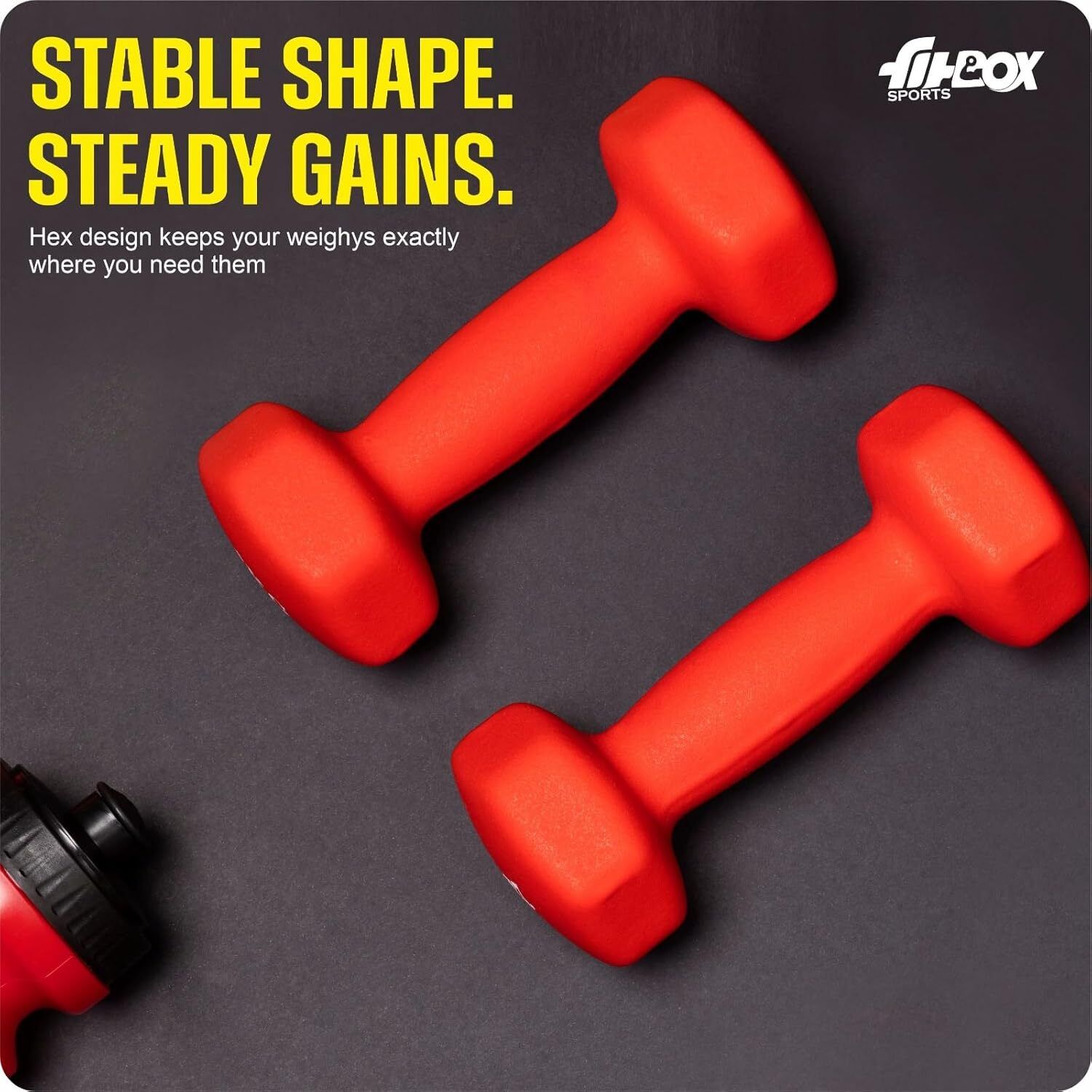 Neoprene Coated Cast Iron Dumbbells for Exercise & Fitness | Strength Training Fixed Weight Dumbbell (20 kg) - Image 2