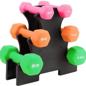 Neoprene Coated Cast Iron Dumbbells for Exercise & Fitness | Strength Training Fixed Weight Dumbbell (16 kg)