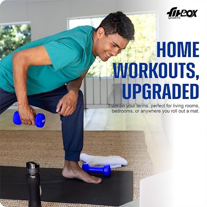 Neoprene Coated Cast Iron Dumbbells for Exercise & Fitness | Strength Training Fixed Weight Dumbbell (20 kg) - Image 5