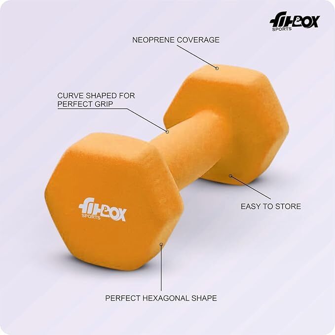 Neoprene Coated Cast Iron Dumbbells for Exercise & Fitness | Strength Training Fixed Weight Dumbbell (12 kg) - Image 4