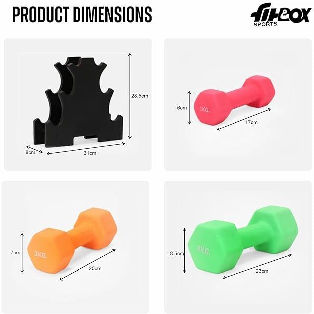 Neoprene Coated Cast Iron Dumbbells for Exercise & Fitness | Strength Training Fixed Weight Dumbbell (12 kg) - Image 2