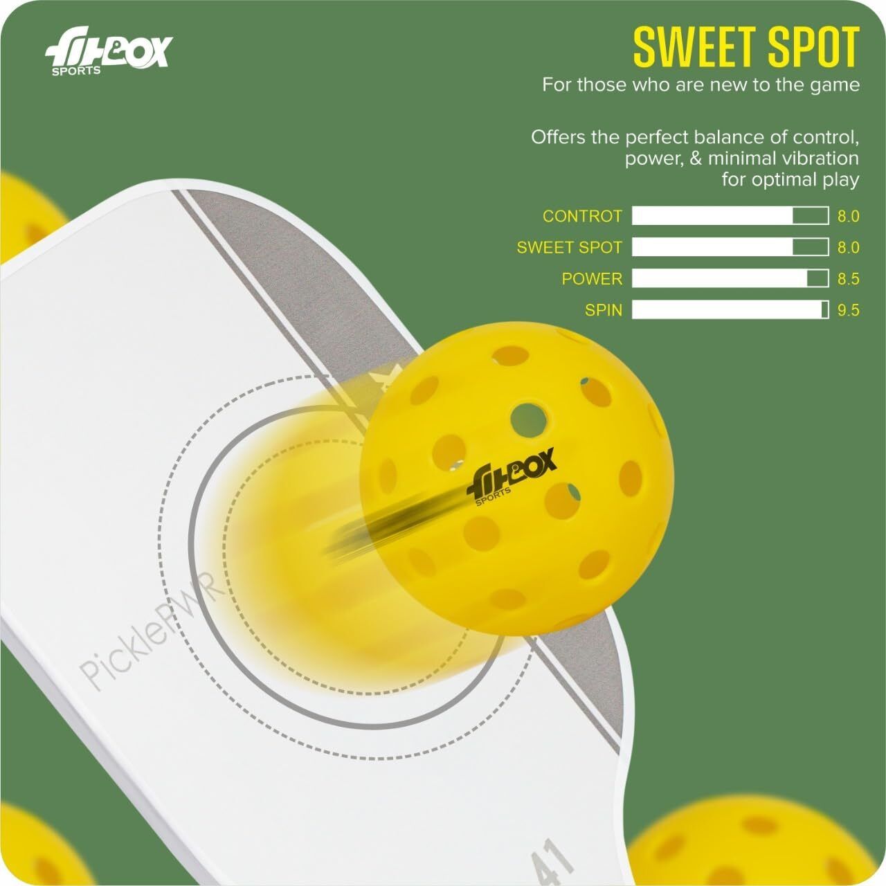 Pickleball Paddle – Premium Boarded Composite Surface & Shock-Absorbent Handle Pickleball Paddle () - Image 3