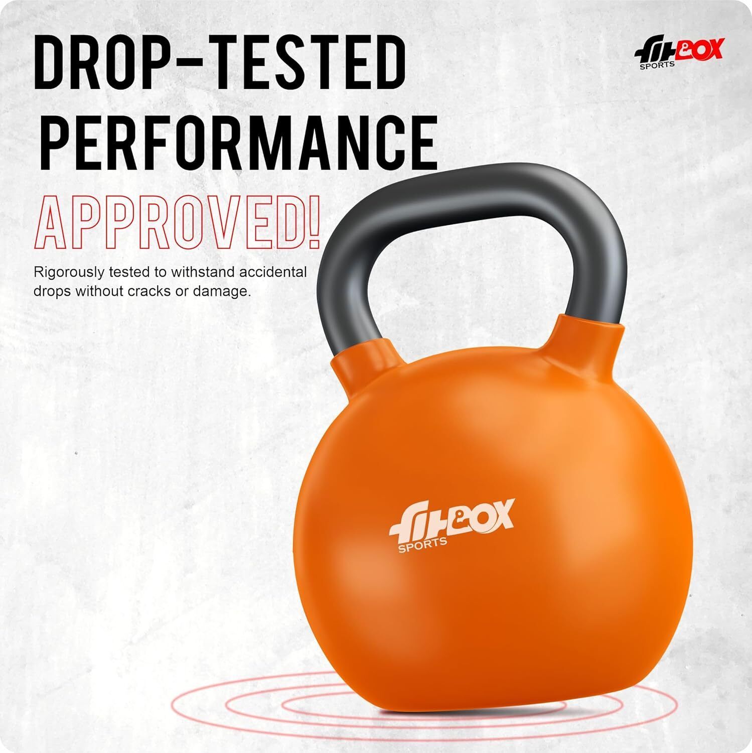 Premium Kettlebell Cast Iron Vinyl Coated Solid Kettlebell Red Kettlebell (5 kg) - Image 4