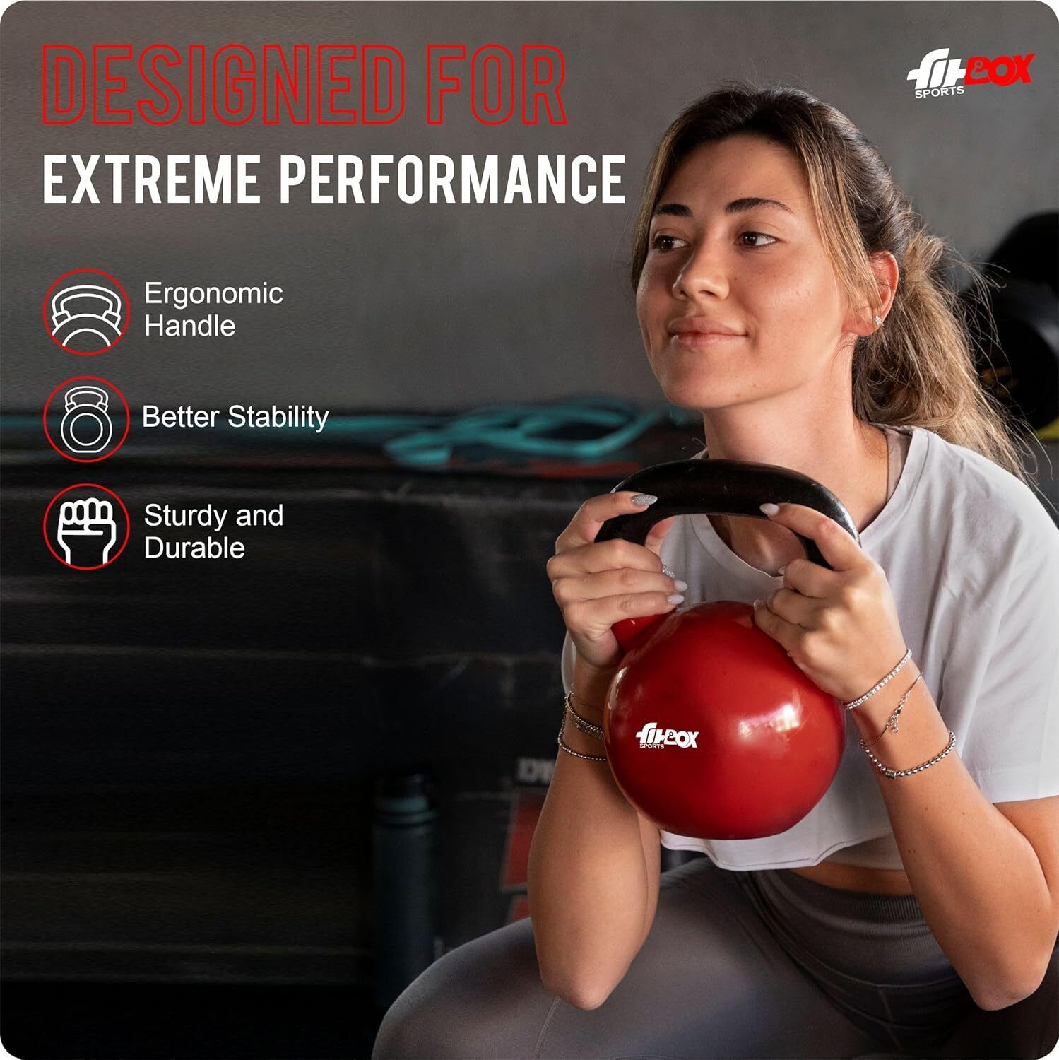 Premium Kettlebell Cast Iron Vinyl Coated Solid Kettlebell Red Kettlebell (5 kg) - Image 5