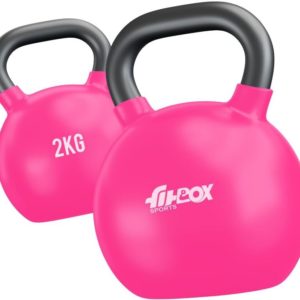 Premium Kettlebell Cast Iron Vinyl Coated Solid Kettlebell Pink Kettlebell (2 kg)