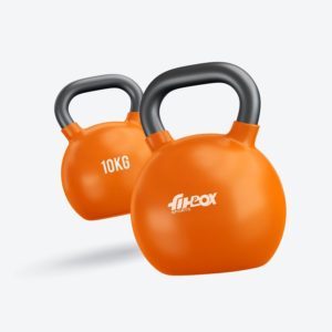 Premium Kettlebell Cast Iron Vinyl Coated Solid Kettlebell Orange Kettlebell (10 kg)