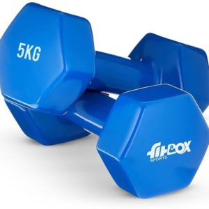 Premium Vinyl Coated Cast Iron Dumbbells for Exercise & Fitness Fixed Weight Dumbbell (10 kg)