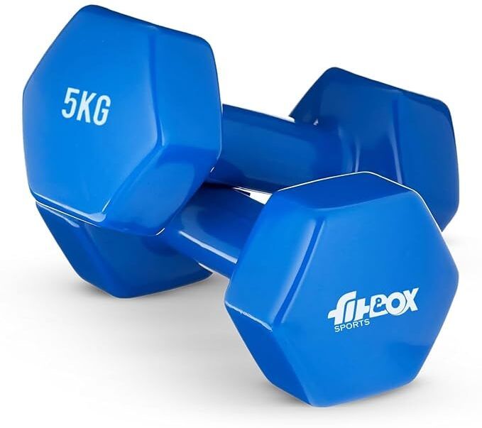Premium Vinyl Coated Cast Iron Dumbbells for Exercise & Fitness Fixed Weight Dumbbell (10 kg)