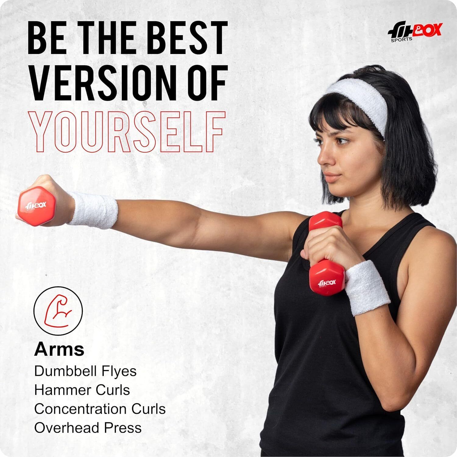 Premium Vinyl Coated Cast Iron Dumbbells for Exercise & Fitness Fixed Weight Dumbbell (8 kg) - Image 5