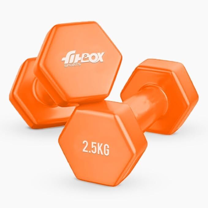 Premium Vinyl Coated Cast Iron Dumbbells for Exercise & Fitness Fixed Weight Dumbbell (5 kg)