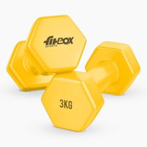 Premium Vinyl Coated Cast Iron Dumbbells for Exercise & Fitness Fixed Weight Dumbbell (6 kg)