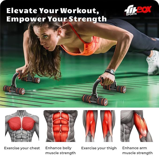 Push-Up Bars Stand Non-Slip Handles | Push Up Handles with Cushioned Foam Grip Push-up Bar (Black) - Image 5