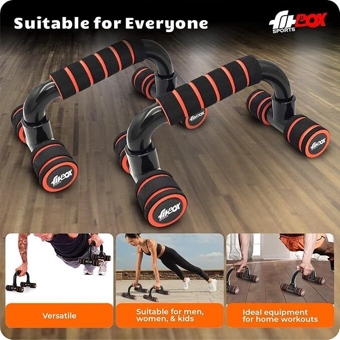 Push-Up Bars Stand Non-Slip Handles | Push Up Handles with Cushioned Foam Grip Push-up Bar (Black) - Image 3