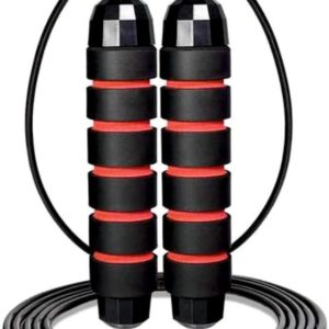 Skipping Rope Foam Padded With Coated Steel Rope, Jump Rope For Exercise Ball Bearing Skipping Rope (Black, Length: 280 cm)