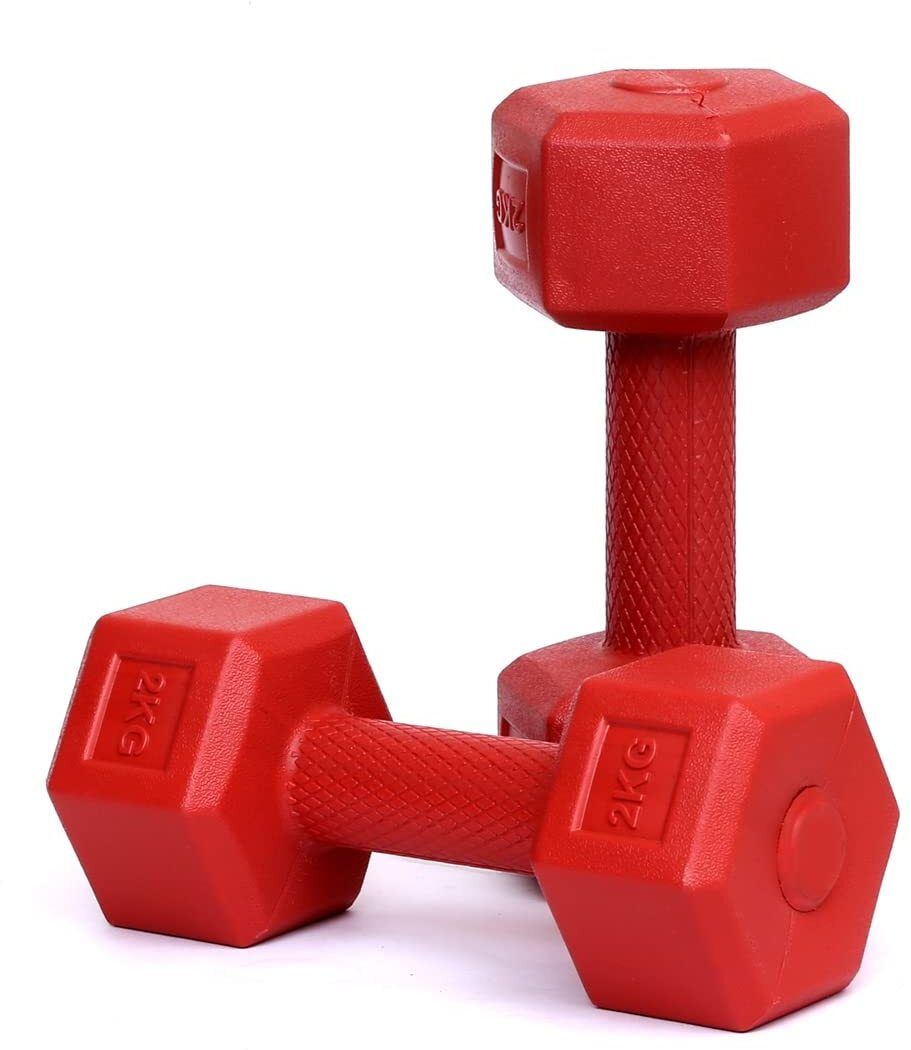 Sports Hexa PVC Dumbbells Fixed Weight Dumbbell (6 kg) - Image 5