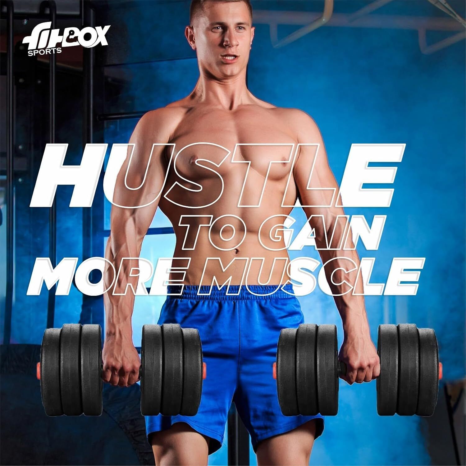 Sports Intruder 20 Kg Adjustable PVC Dumbbells Weights With Dumbbells Rods Adjustable Dumbbell (20 kg) - Image 5