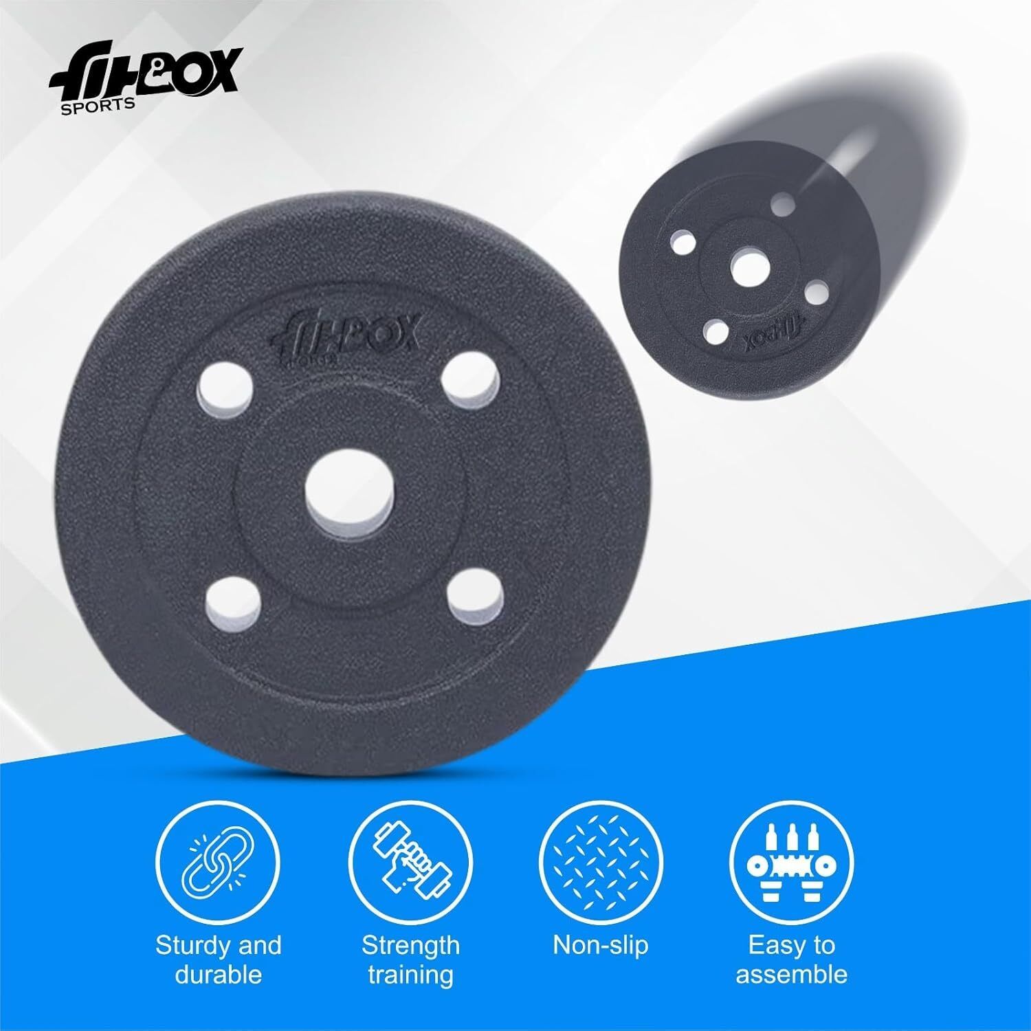 Sports Intruder 20 Kg Adjustable PVC Dumbbells Weights With Dumbbells Rods Adjustable Dumbbell (20 kg) - Image 2