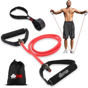 Toning Tube with Door Anchor | Resistance Exercise Band | Comfortable Resistance Tube (Red)