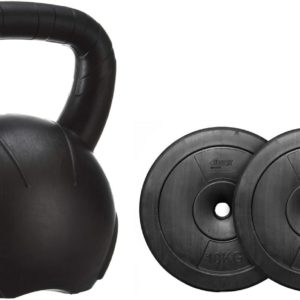 Vinyl Coated PVC Intruder 20 Kg Weight Plates, 10Kg X 2 ,5 Kg Kettlebell Black Weight Plate, Kettlebell (10 kg)