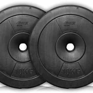 Vinyl Coated PVC Intruder 20 Kg Weight Plates, 10Kg X 2(Black) Black Weight Plate (20 kg)
